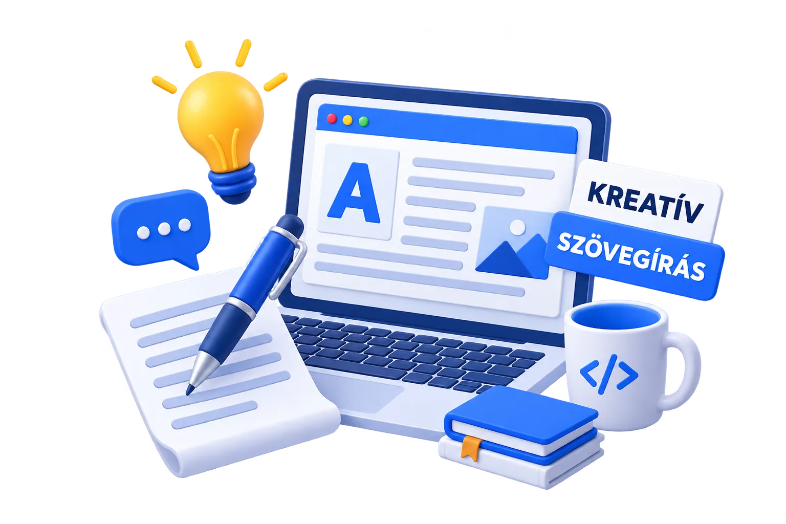 Kreatív szövegírás illusztráció